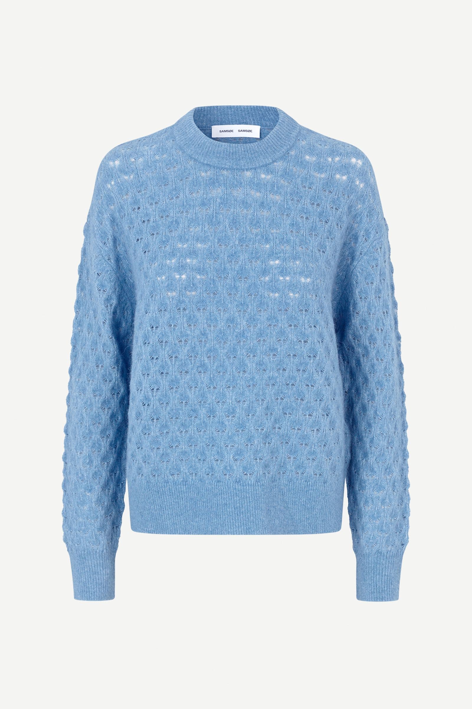 Saanour Pointelle Sweater 7355 Blue Heaven