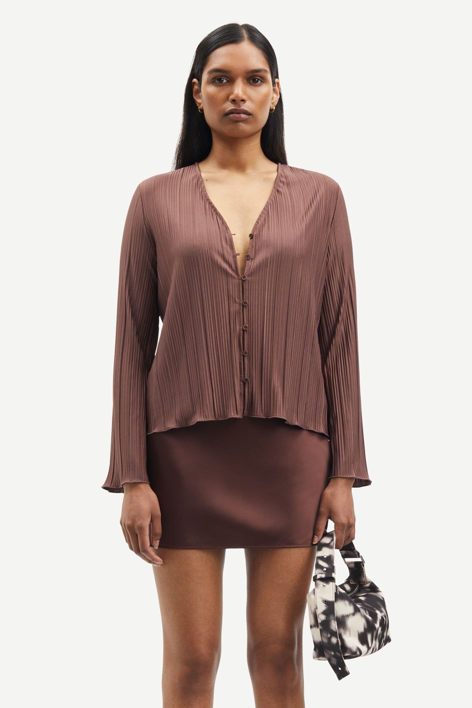 Sauma blouse 10167 Brown Stone