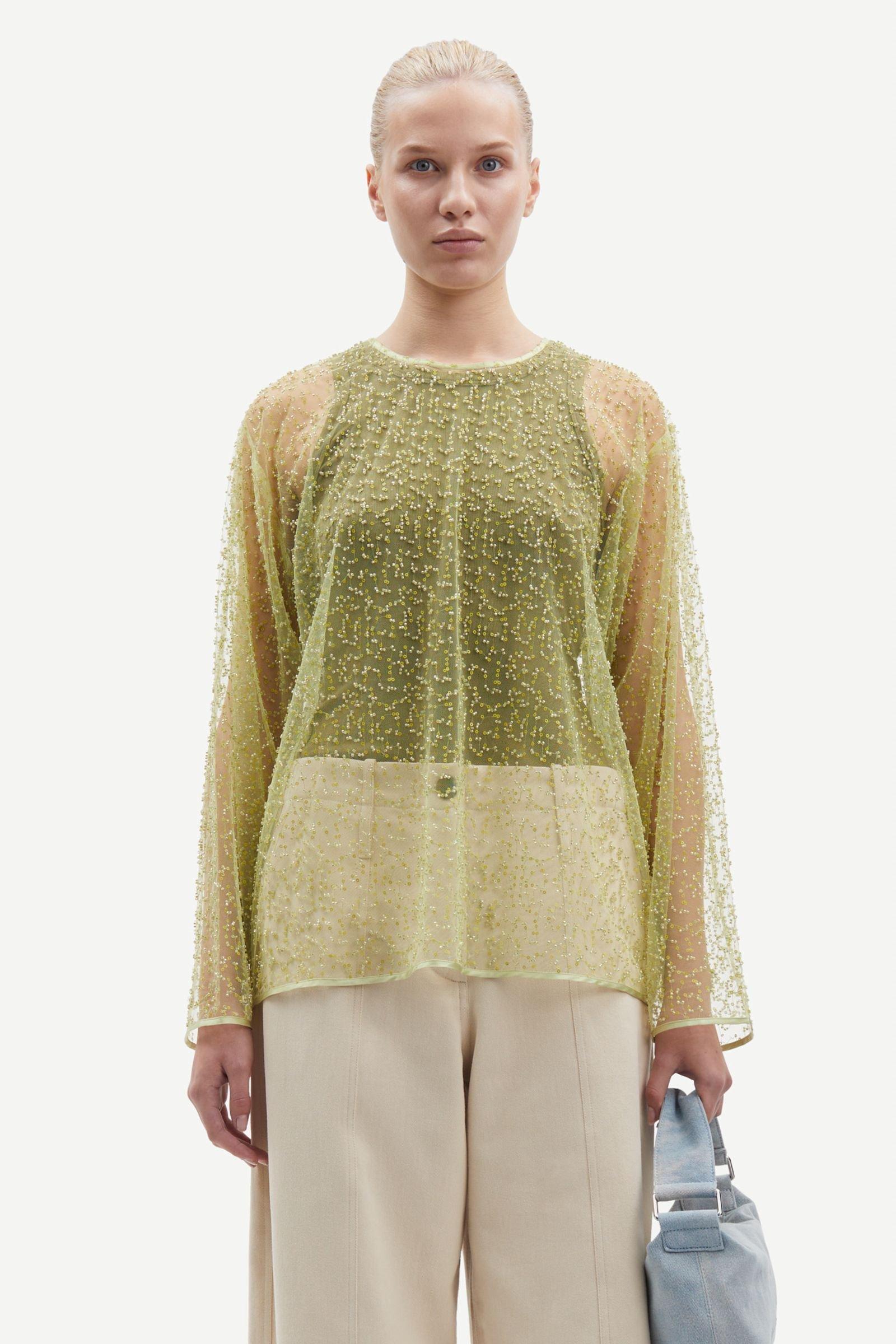 Samally blouse 15264 Green Sheen