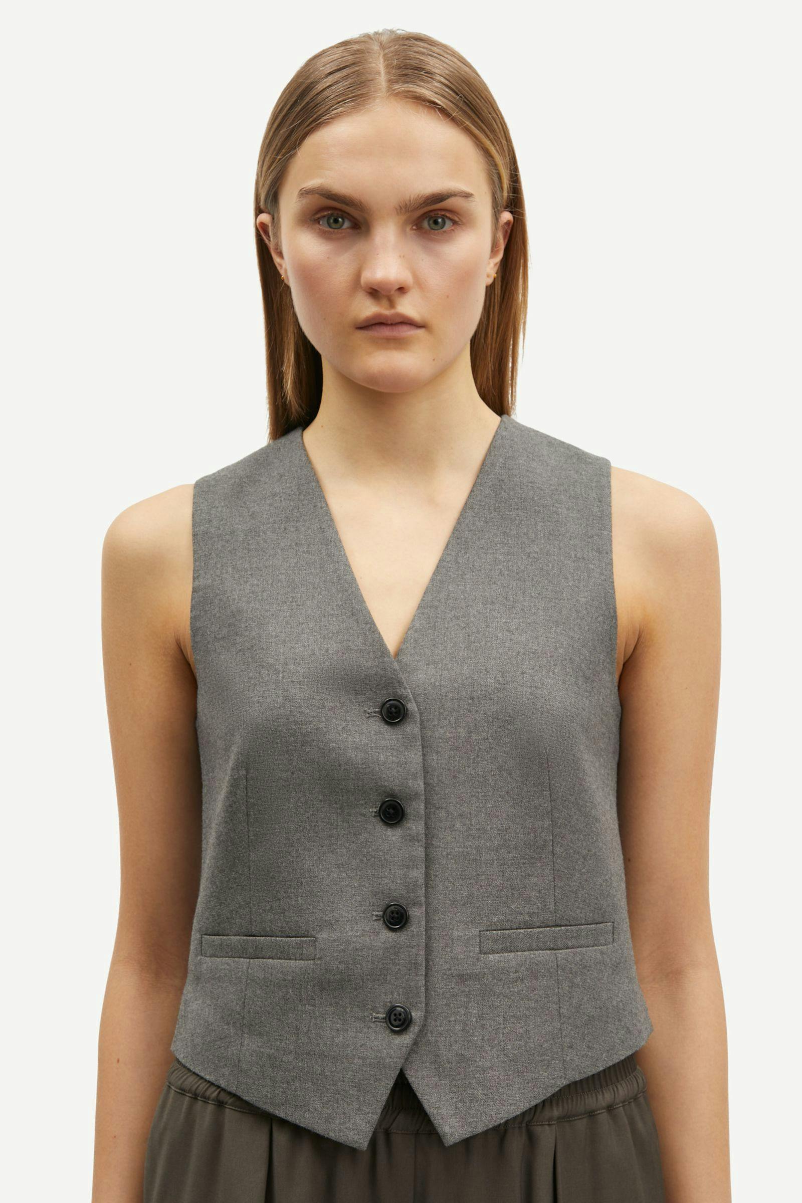 Saramona vest 14930 Grey Mel.