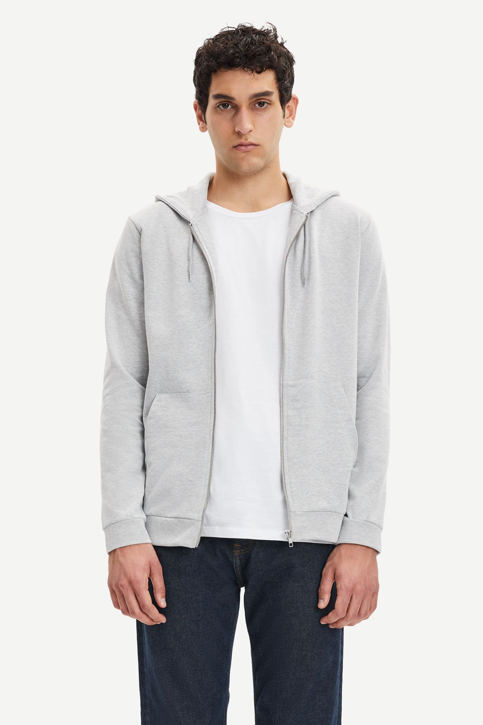 Enno zip hoodie 7057 LIGHT GREY MEL.