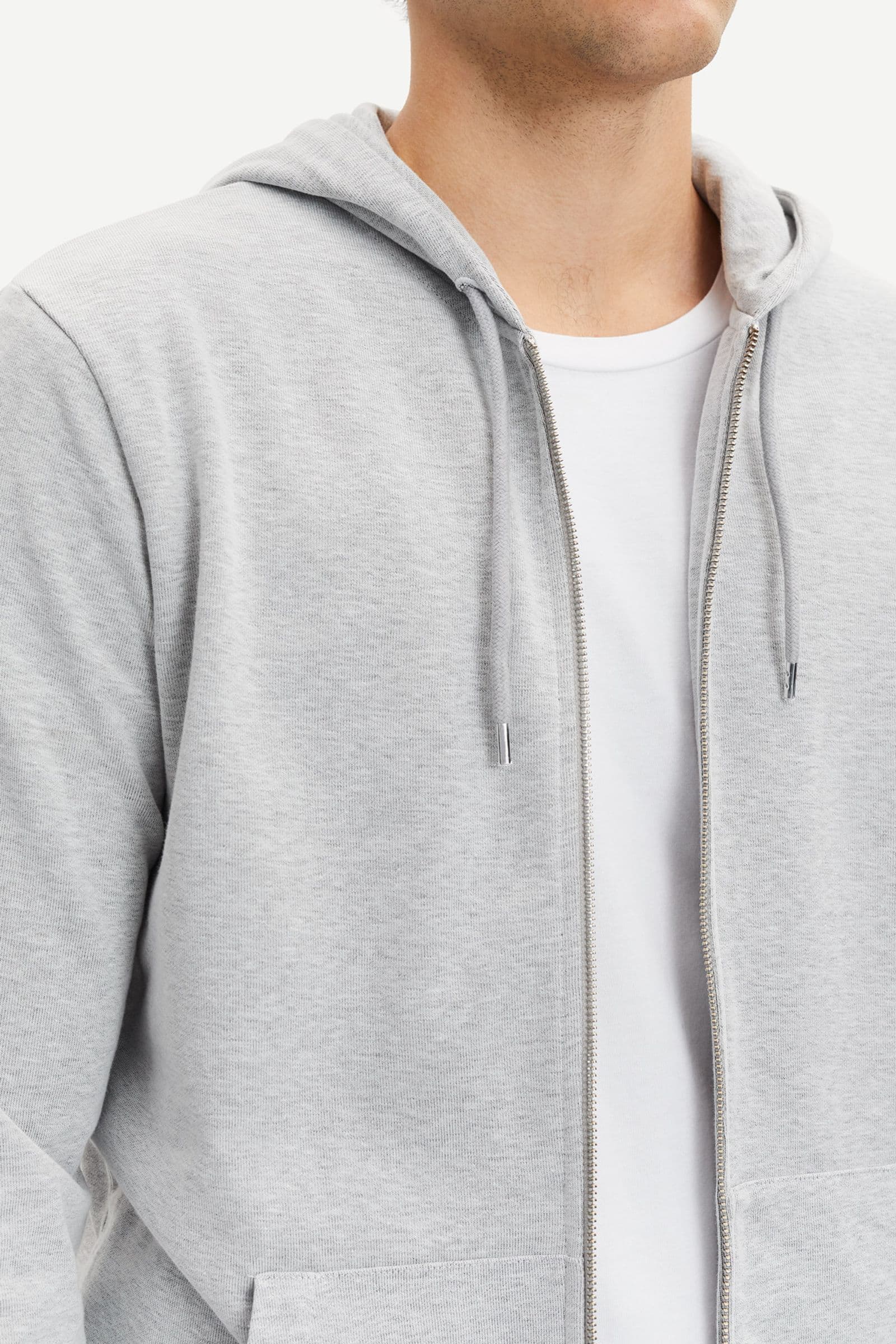 Enno zip hoodie 7057 LIGHT GREY MEL.