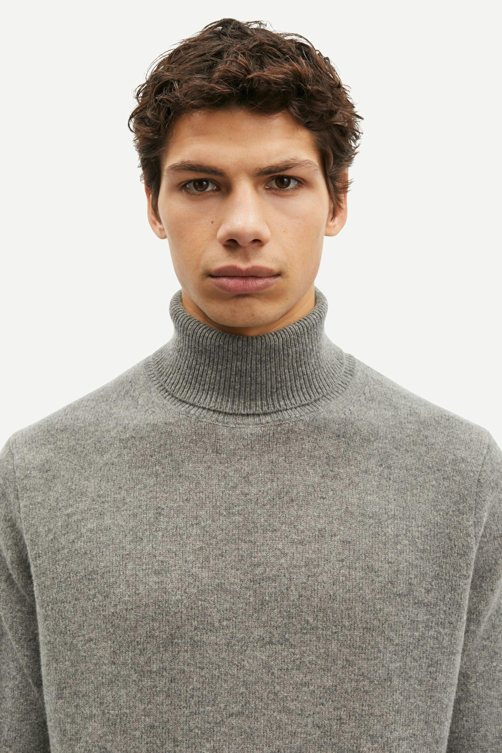 Isak Knit Turtleneck 15010 Dark Grey Mel.