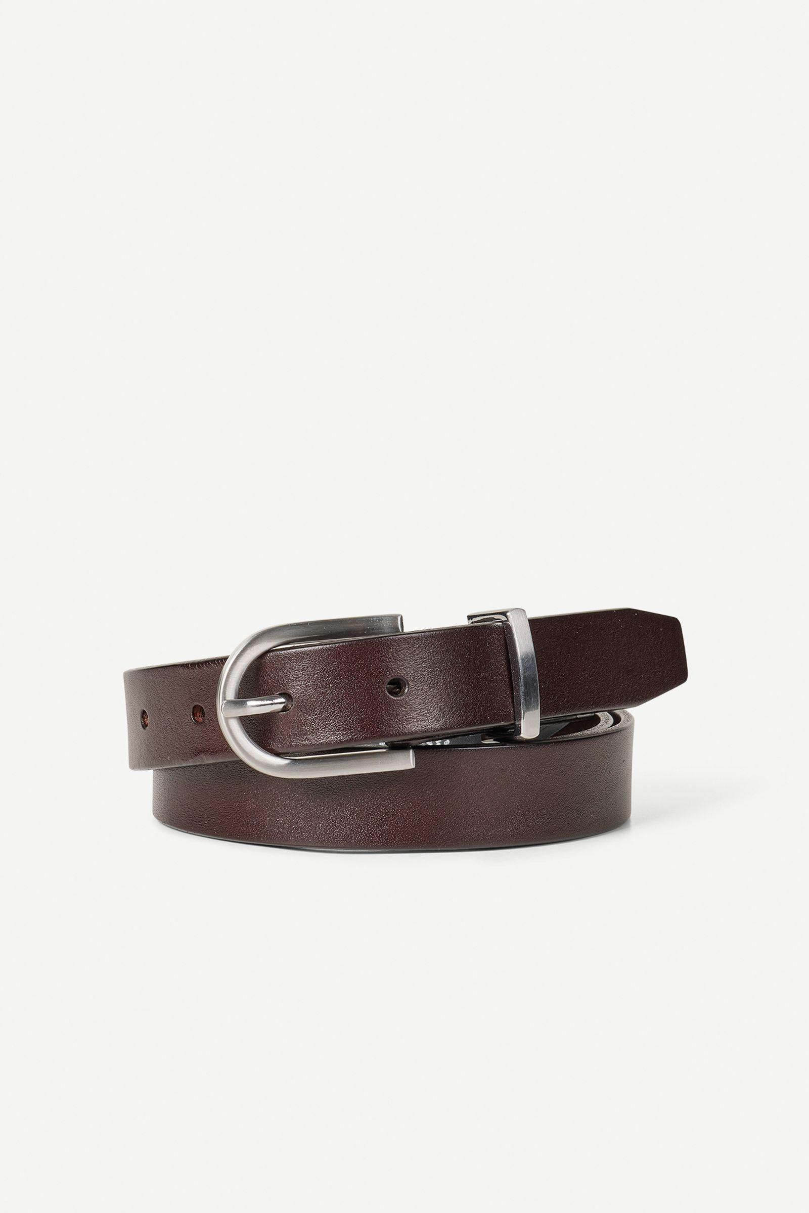 Sabevan belt narrow 15342 Dark Brown