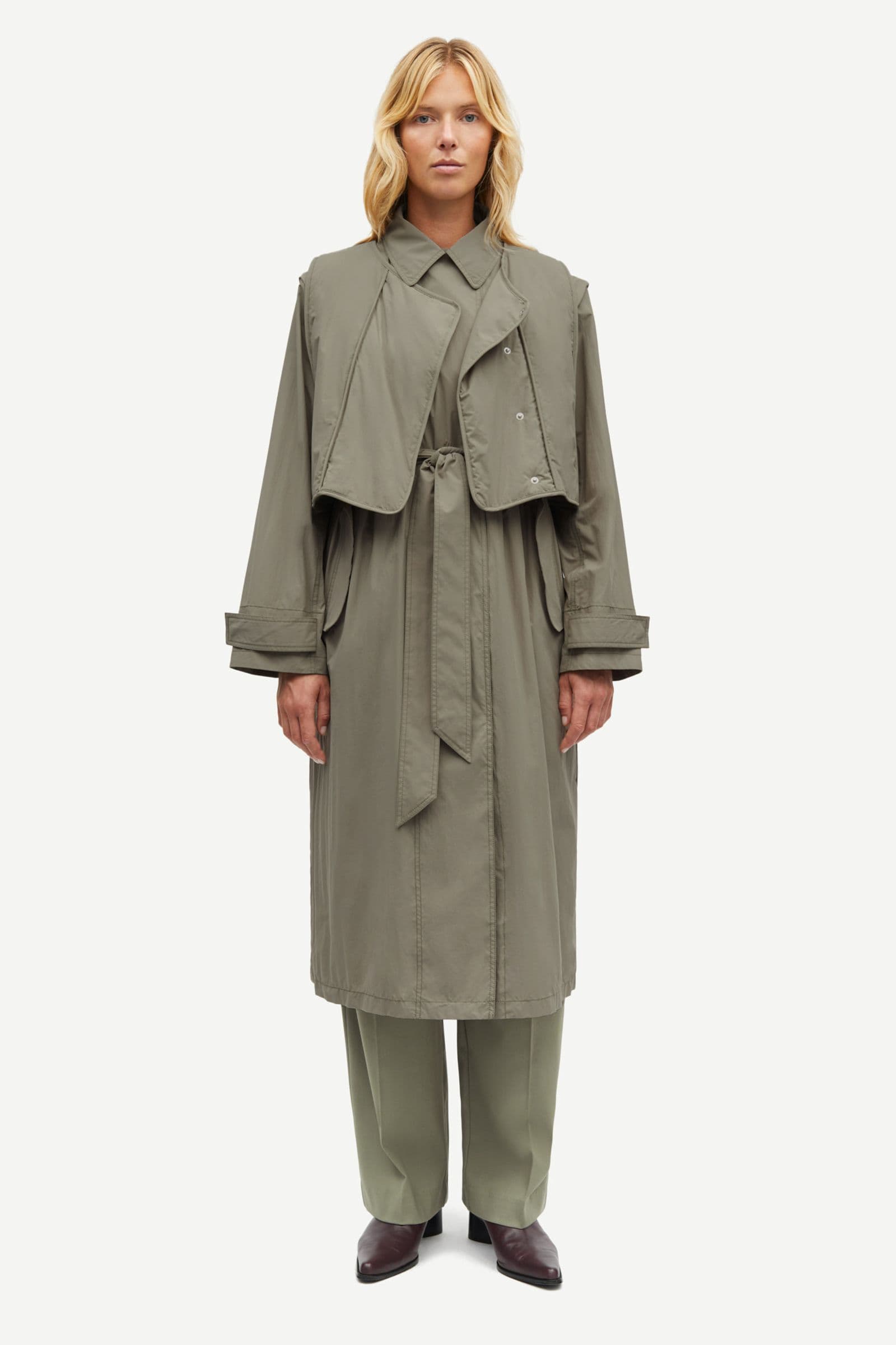 Saraff trench coat 15543 Vetiver