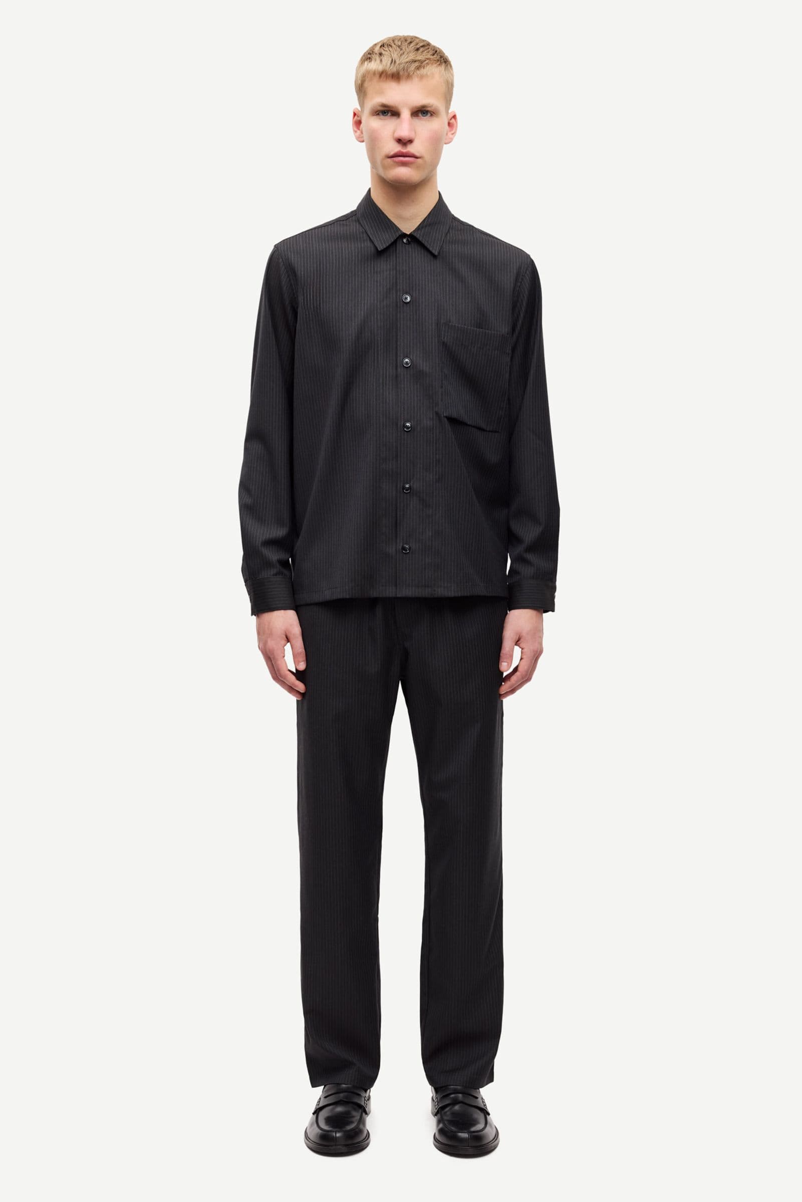 Sajabari X trousers 15715 Turkish coffee pinstripe