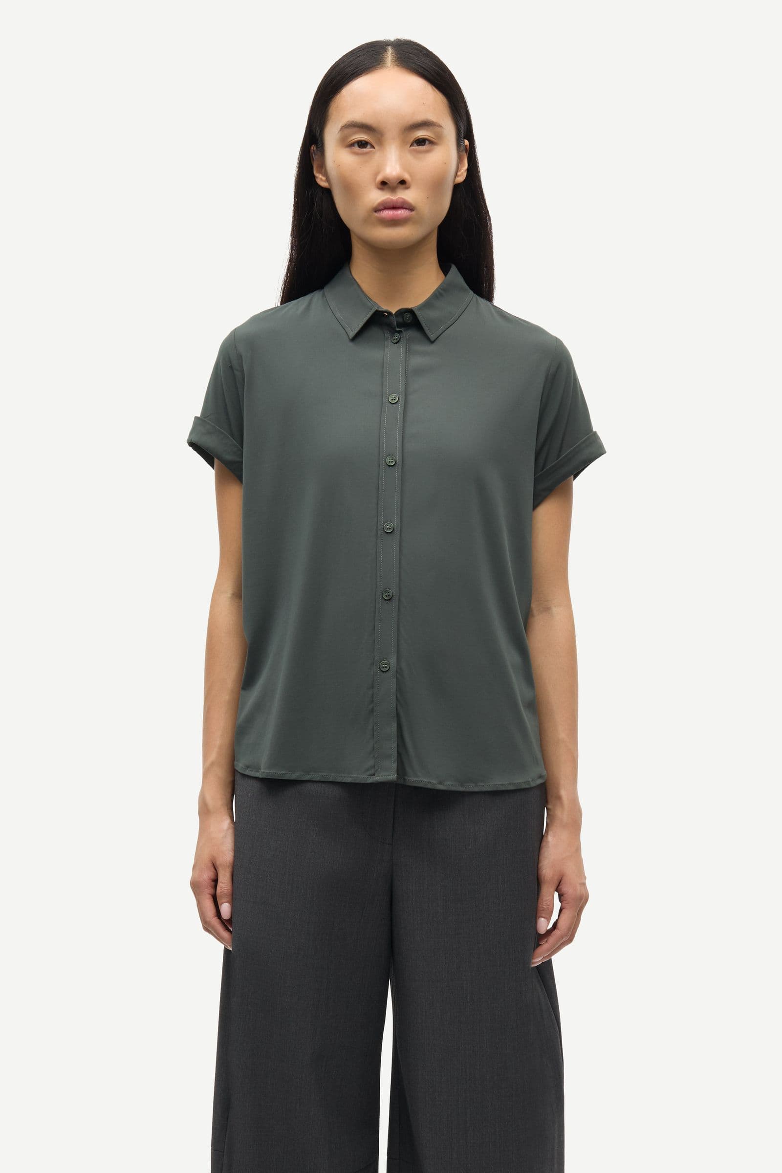 Majan ss shirt 9942 Dark Evergreen