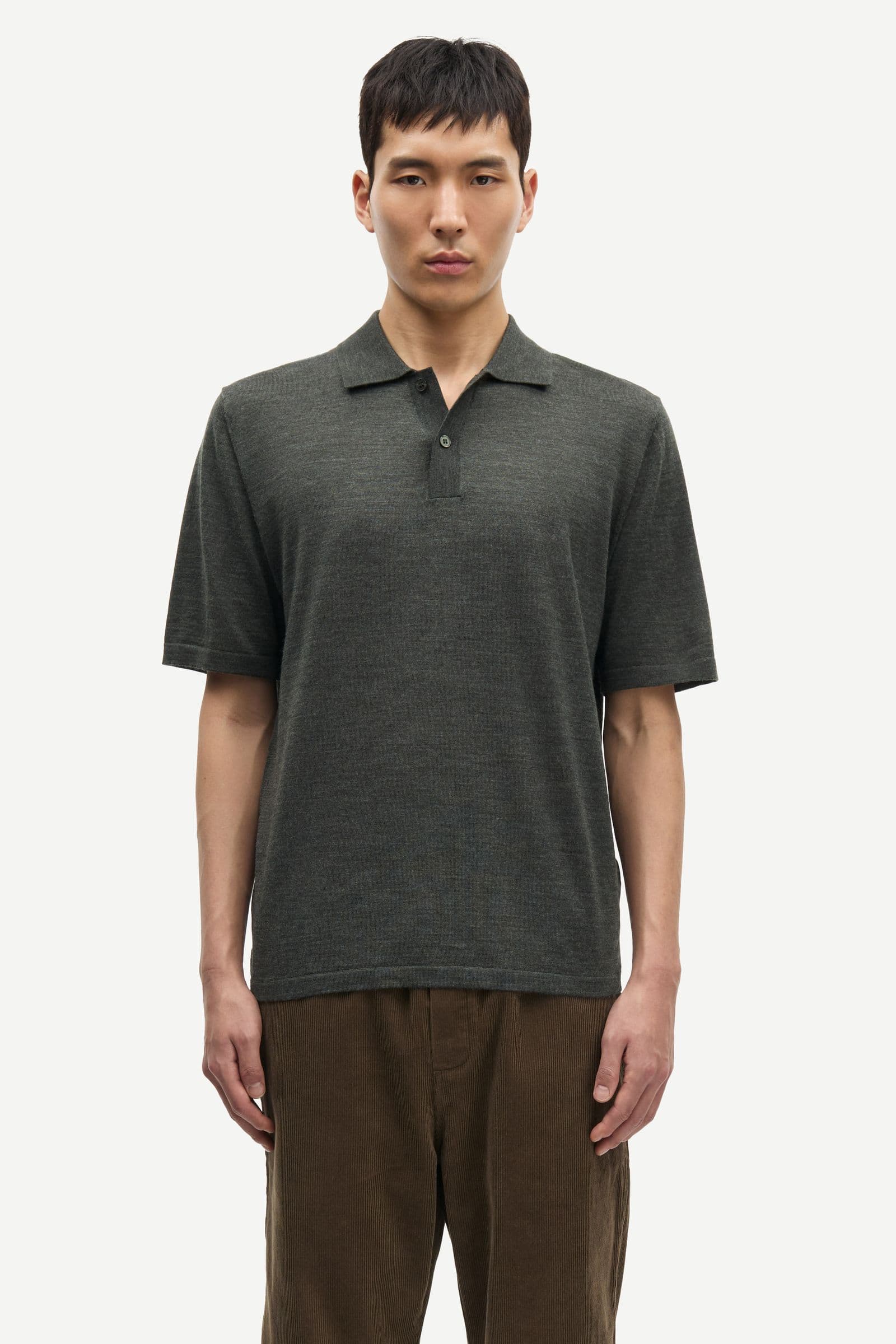 Sarowan knit polo 15477 Dark Evergreen Mel.