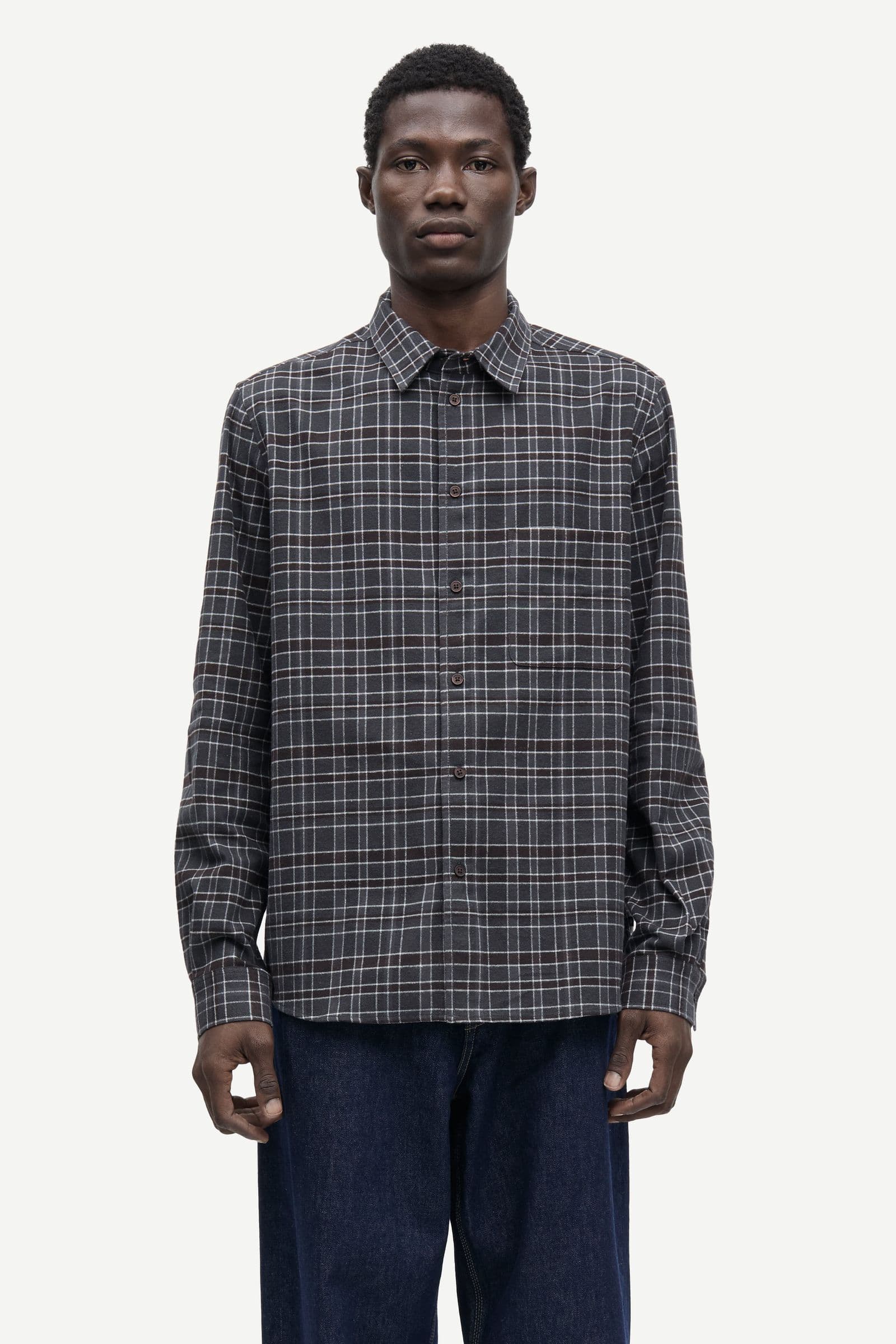 Saryan J shirt 15501 Grey Brown Ch.