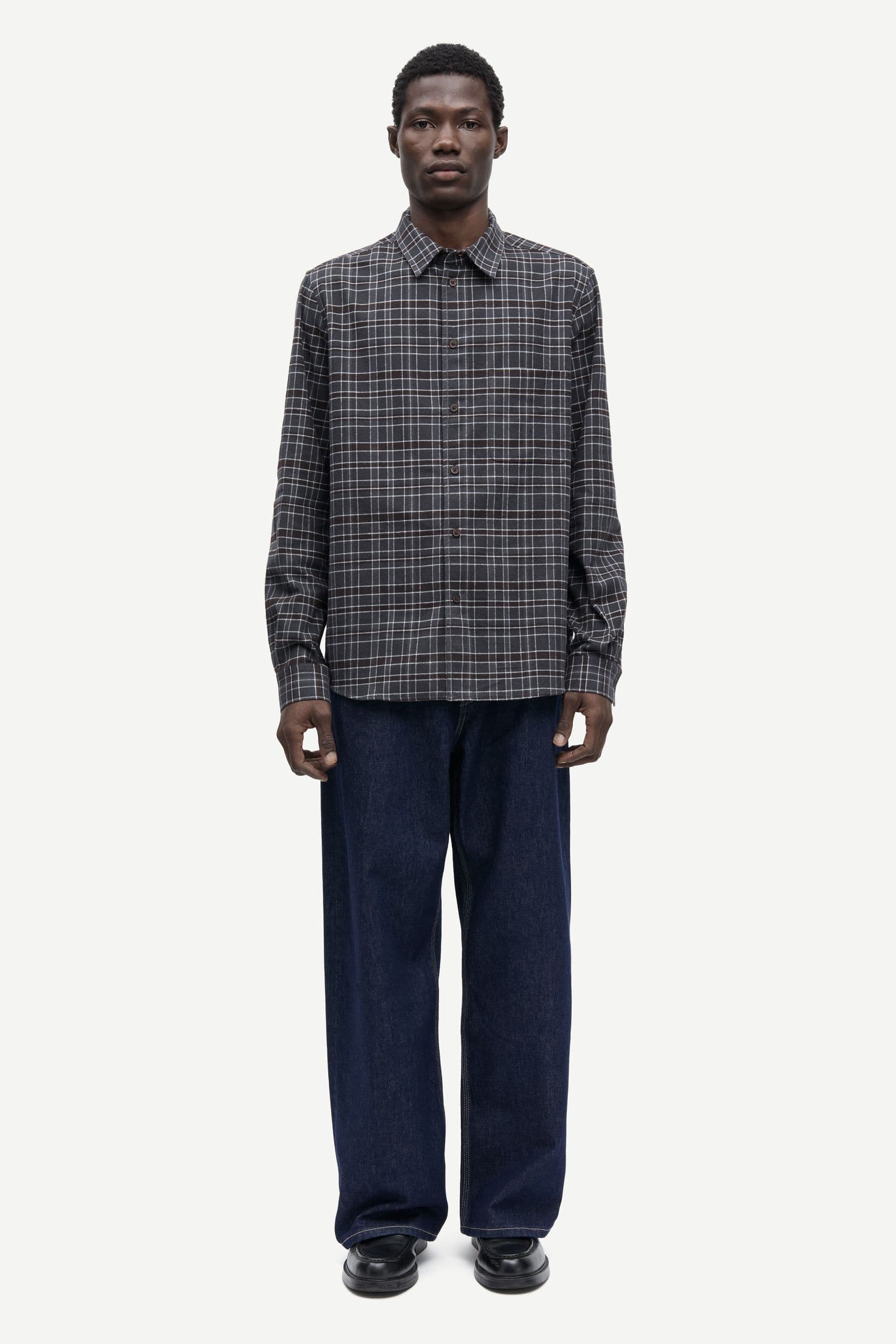 Saryan J shirt 15501 Grey Brown Ch.