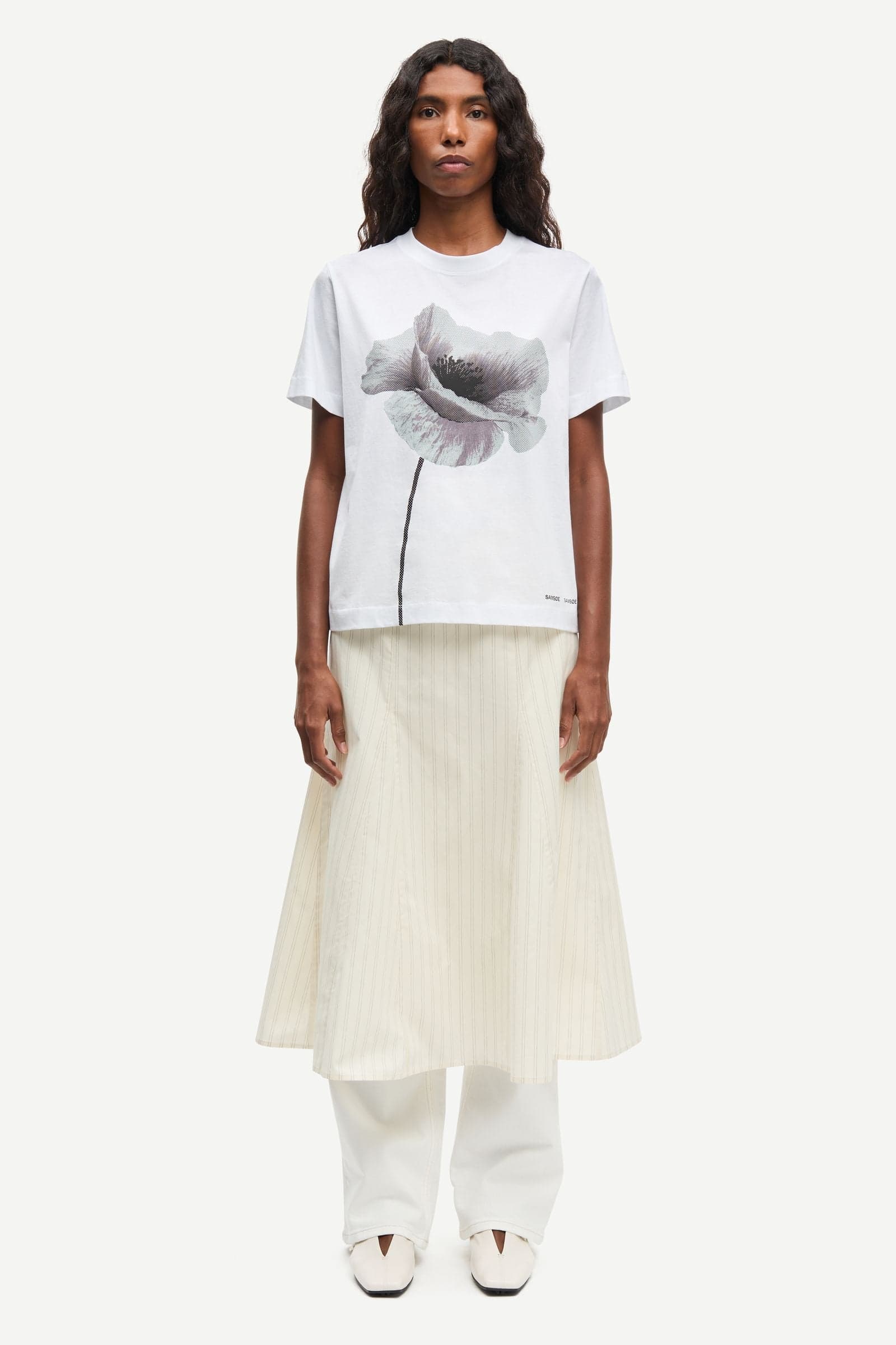 Sacamino ss t-shirt 15276 White Poppy