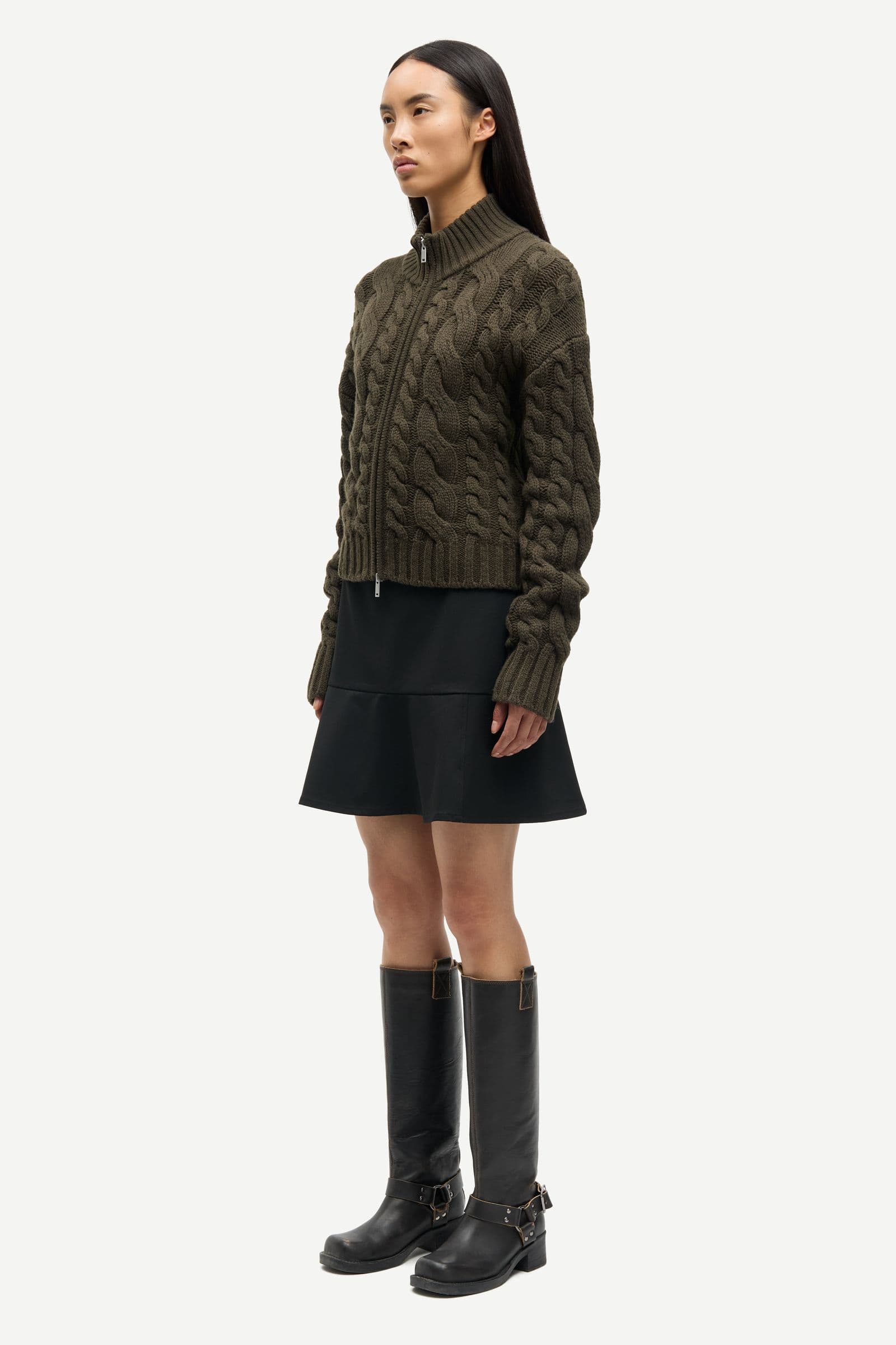 Saharriet zip cardigan 15732 Deep Forest