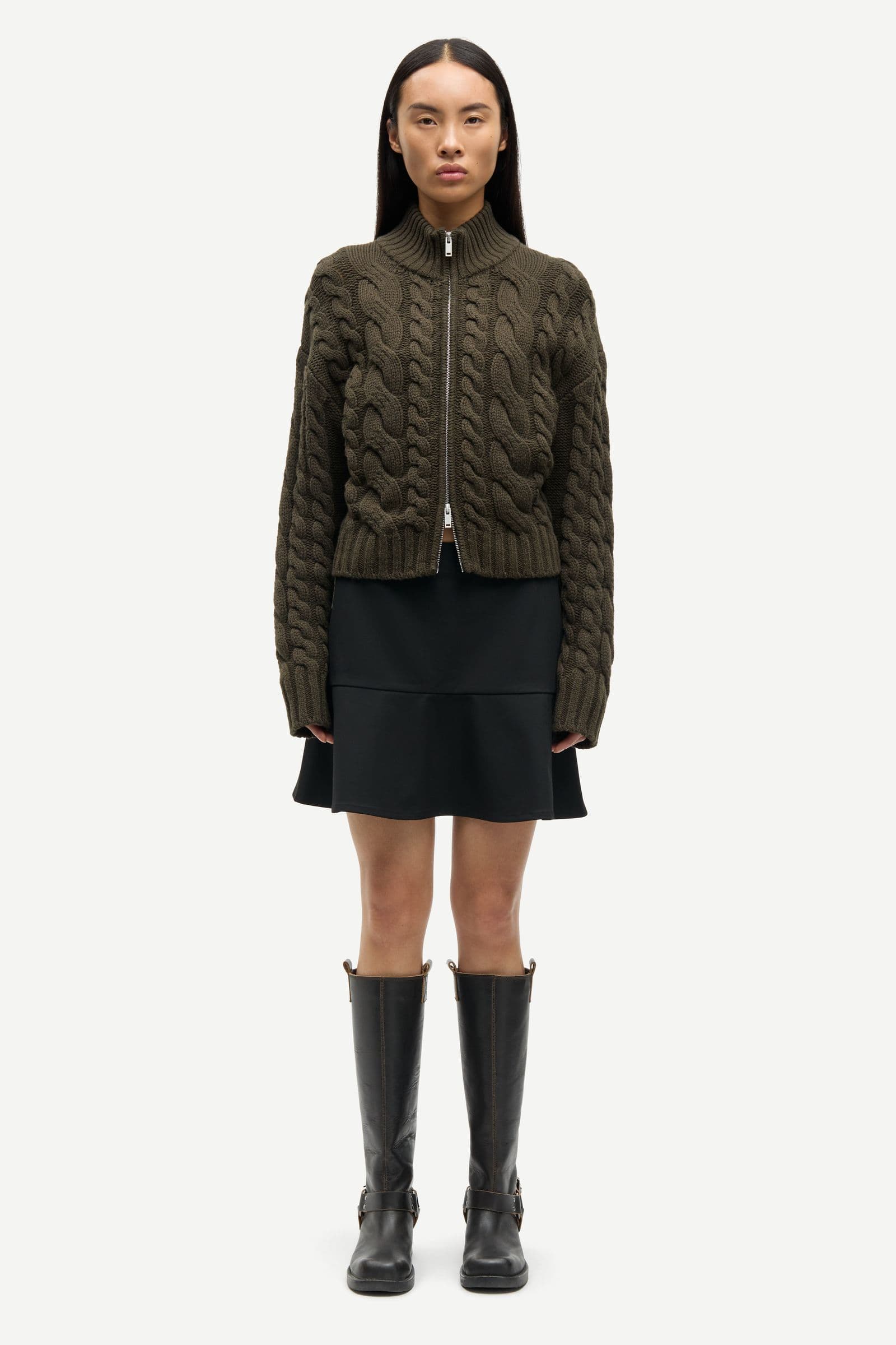 Saharriet zip cardigan 15732 Deep Forest