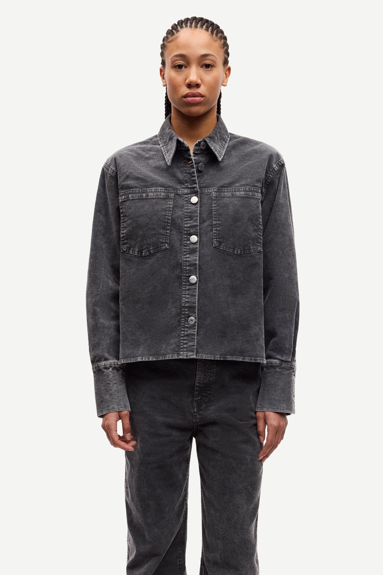 Sasofie patch pocket shirt 15792 Asphalt