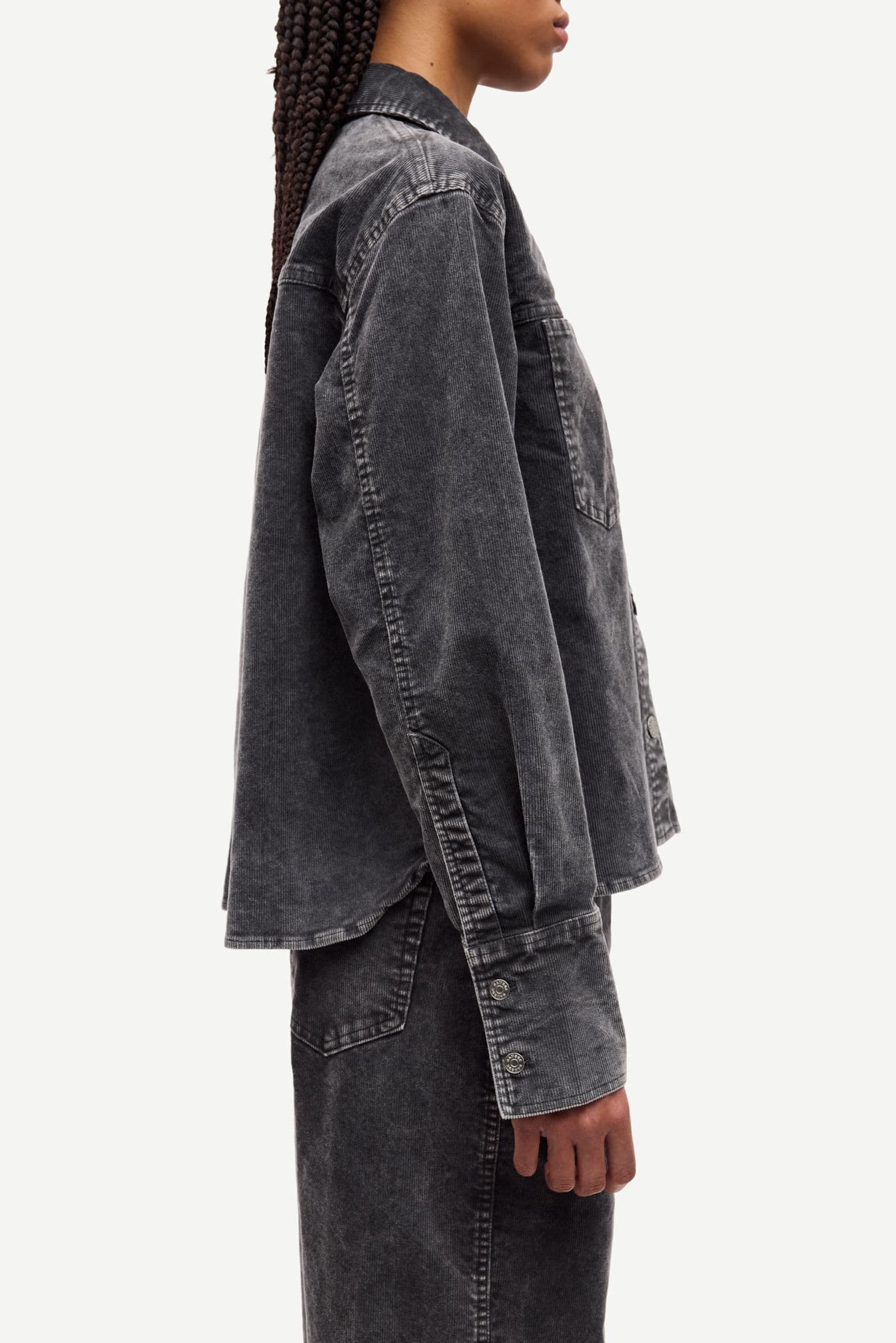 Sasofie patch pocket shirt 15792 Asphalt