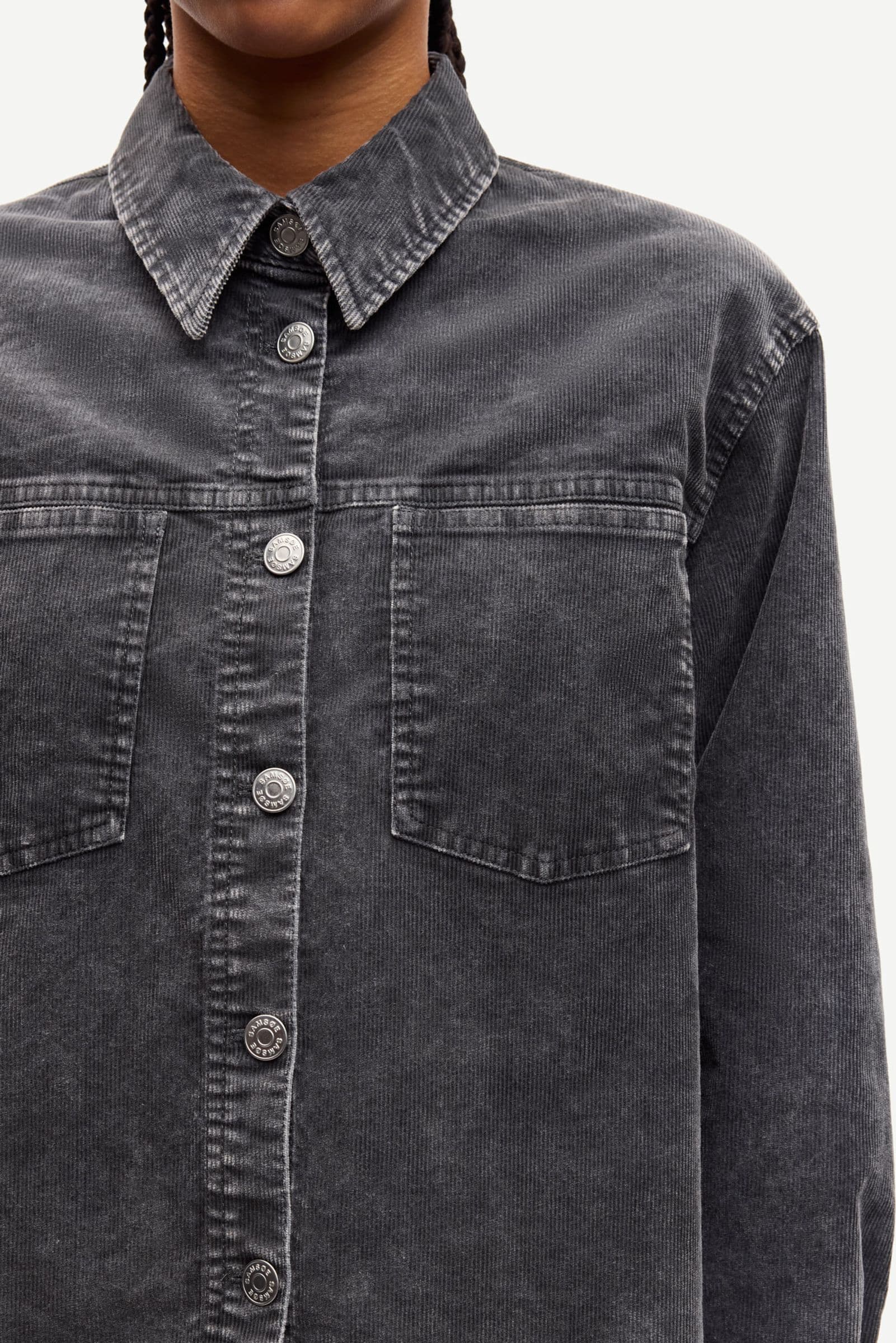 Sasofie patch pocket shirt 15792 Asphalt