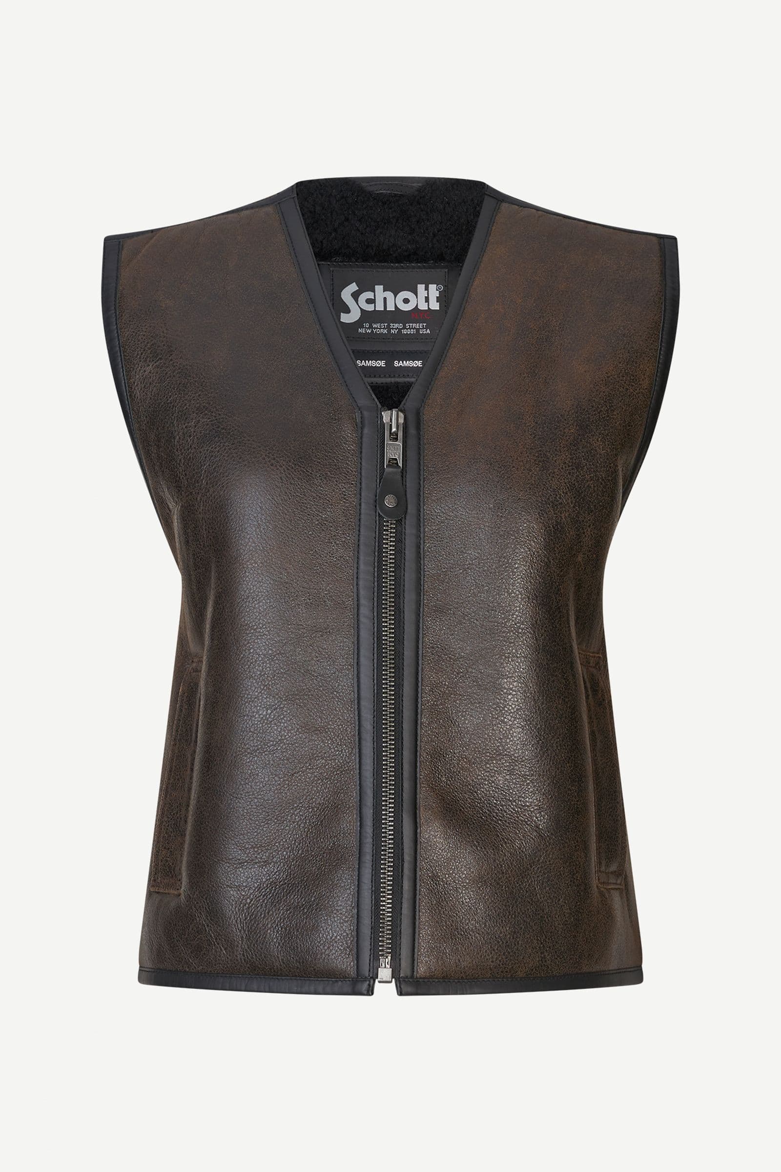 Safreya vest 15692 Dark brown crackled