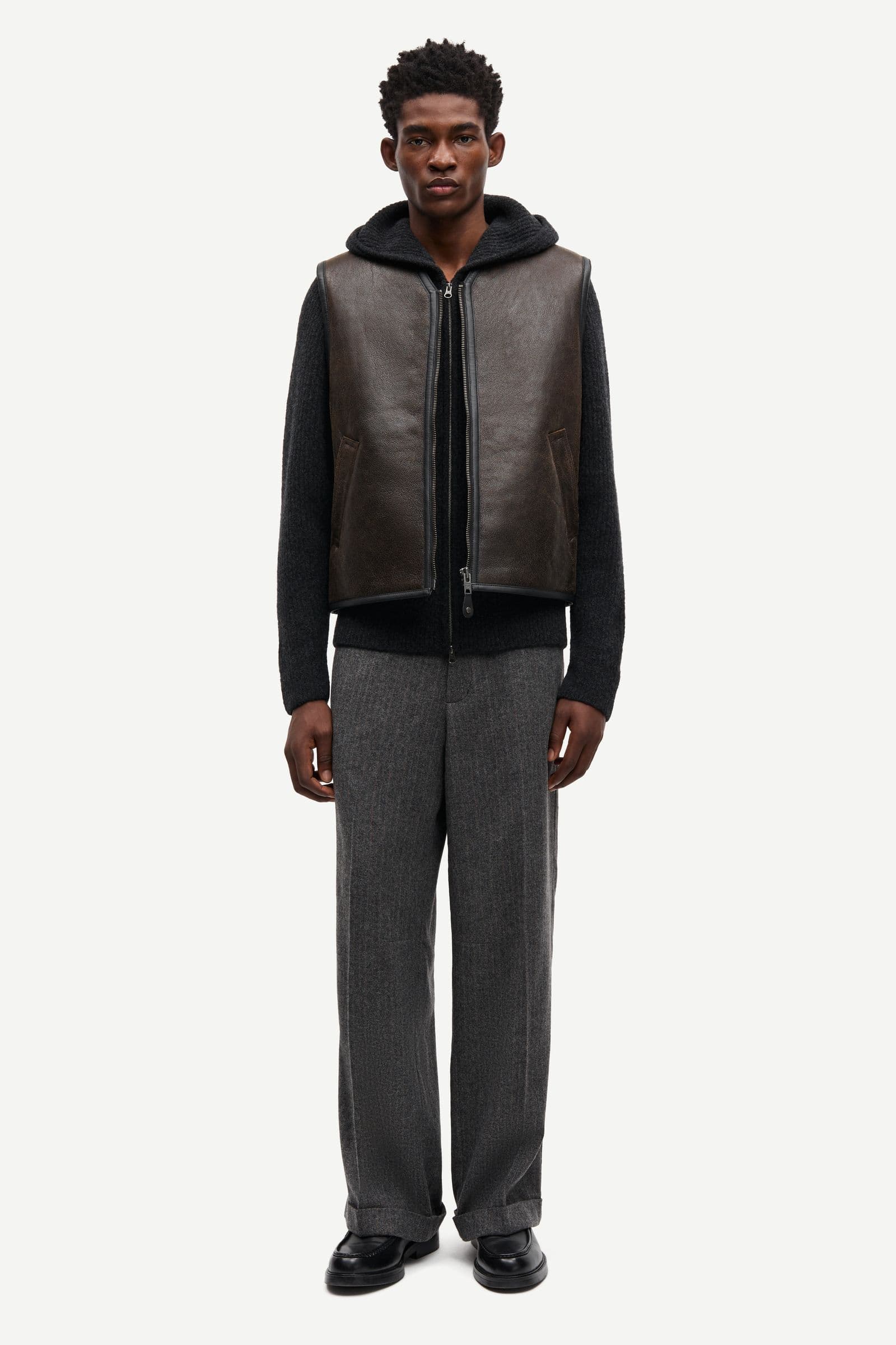 Saboy vest 15692 Dark brown crackled