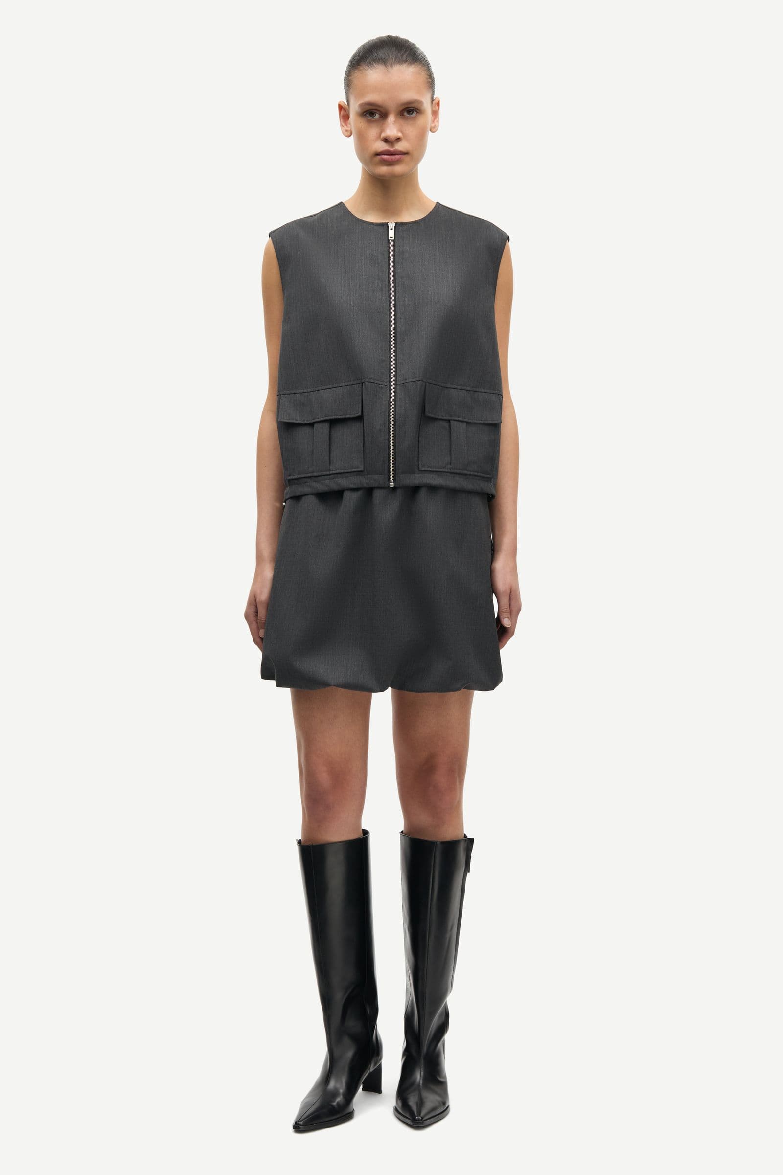 Sakelly vest 15449 Dark grey mel.