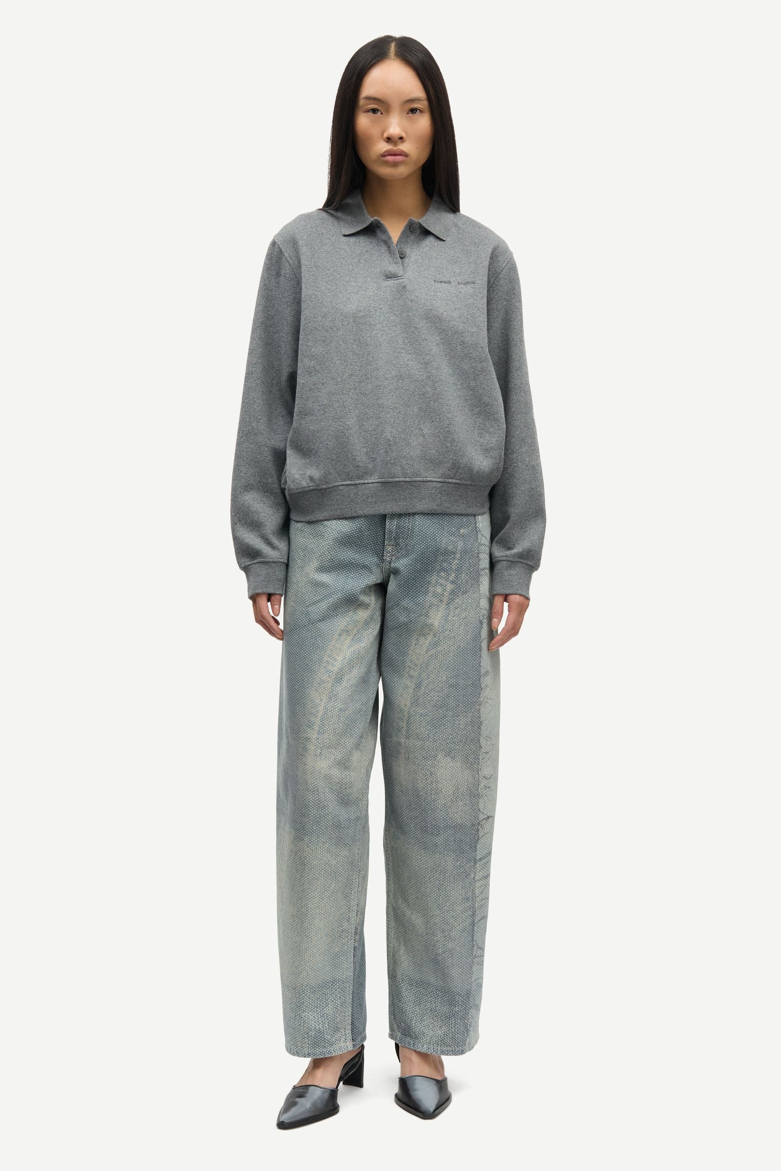 Sadory ls polo 15512 Mid Grey Mel.