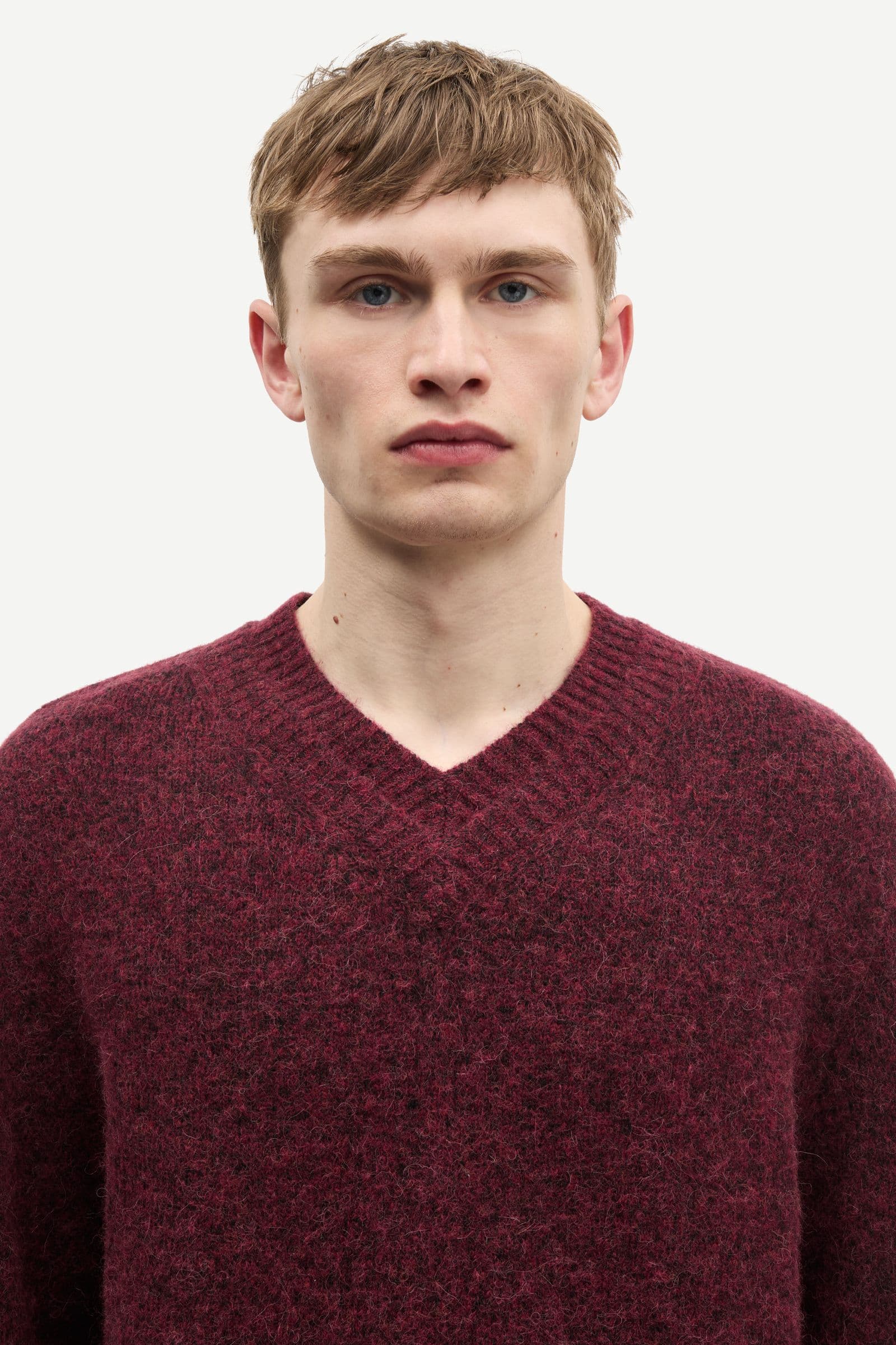 Safloyd v-neck 15827 Rum Raisin Mel.