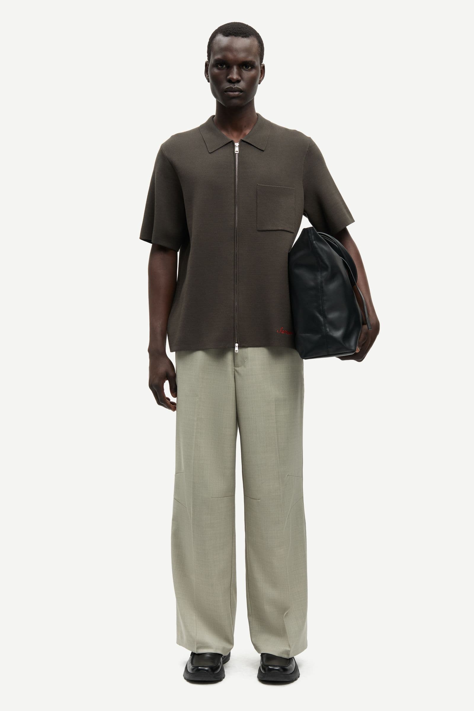 Sarico zip shirt ss 15825 Black Olive