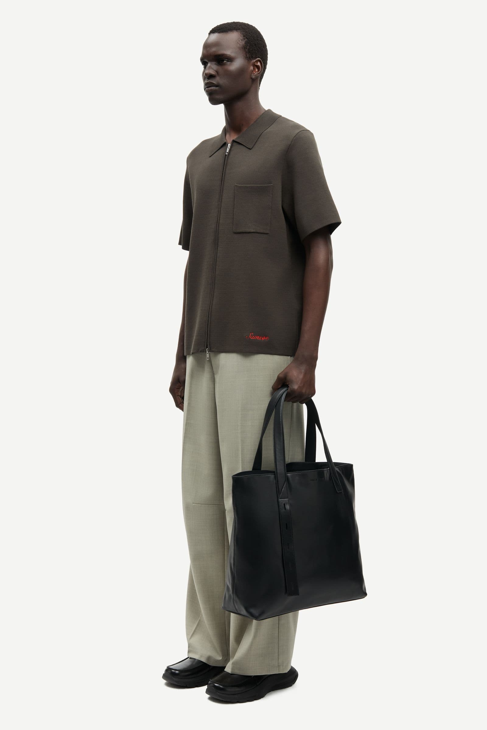 Sarico zip shirt ss 15825 Black Olive