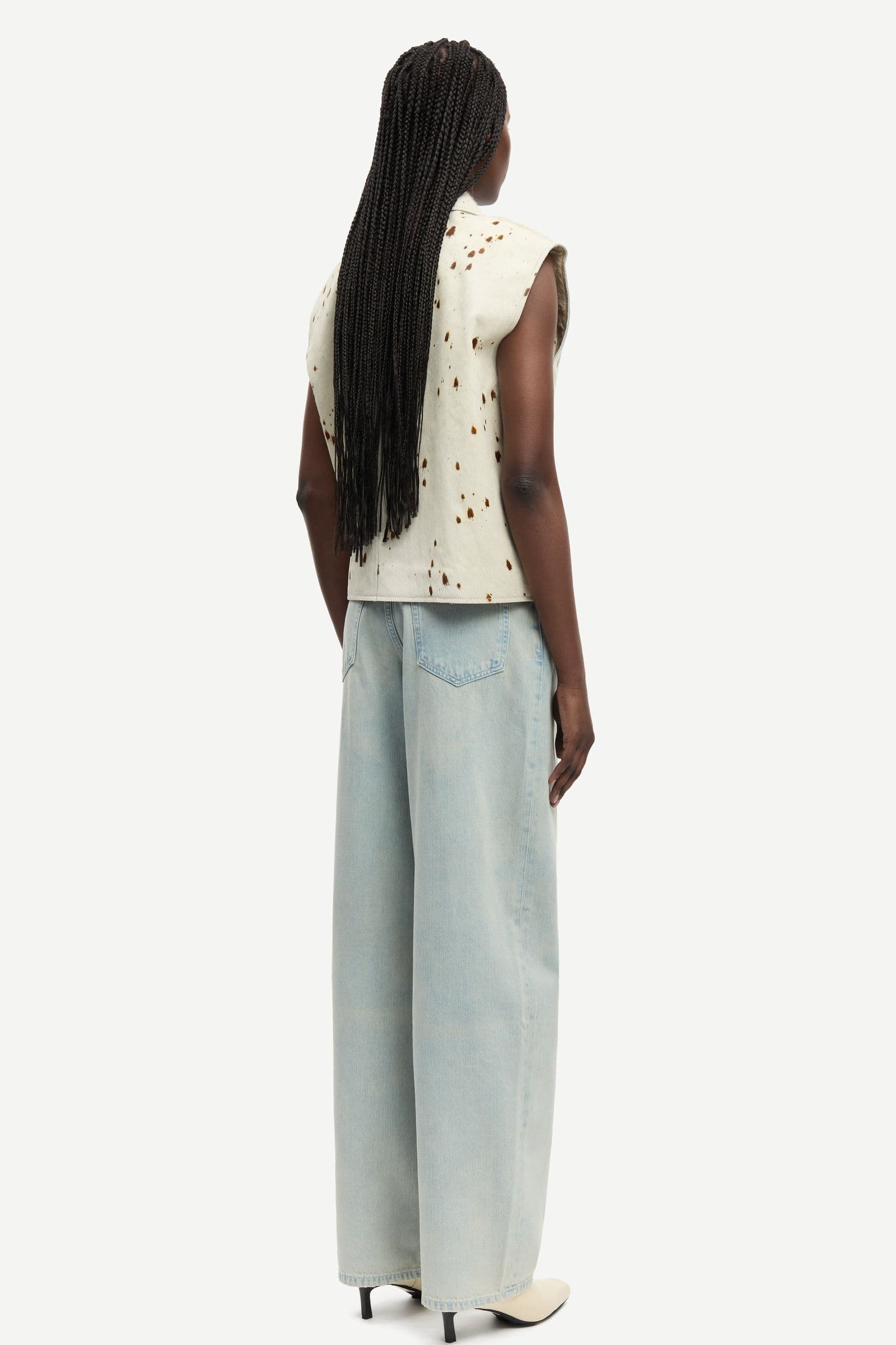 Salylo leather vest 15374 Stray Dott