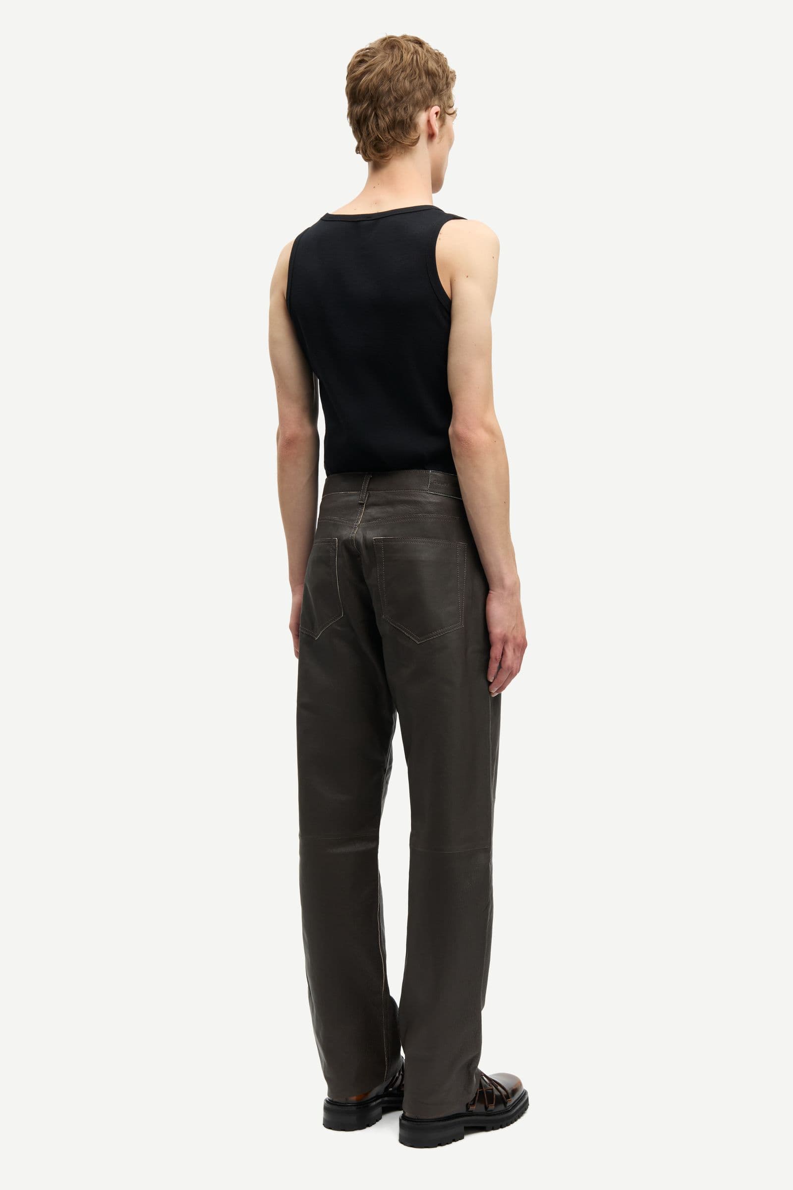 Saeddie leather trousers 16022 Black Olive