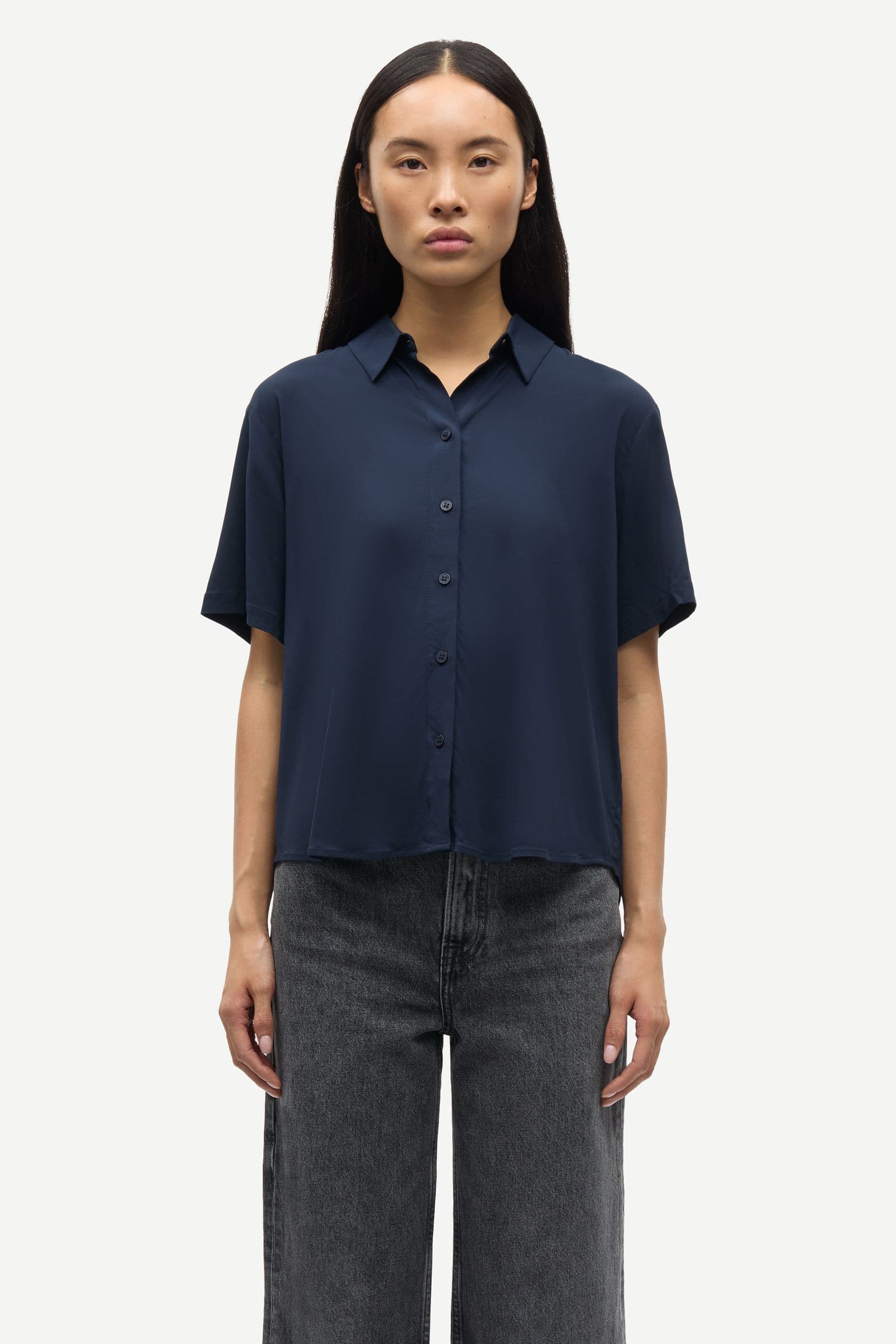 Saminna SS shirt 9942 Dark Sapphire